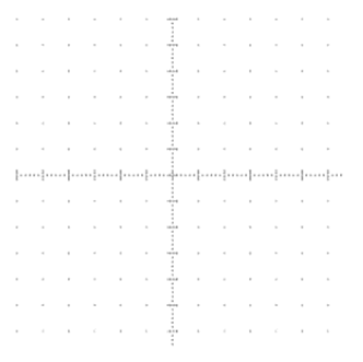Figure: A coordinate system, y- and x-axis marked with steps and gridlines.