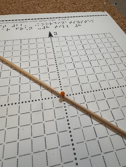 Figure: A wooden stick fixed with a pin in the origin