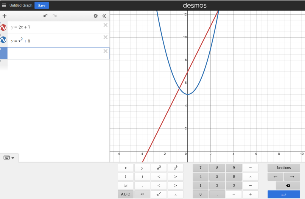 Figure: Two graphs in Desmos